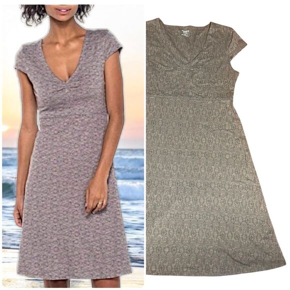 Toad & Co Brown Patterned Dress Size Medium - Picture 1 of 14